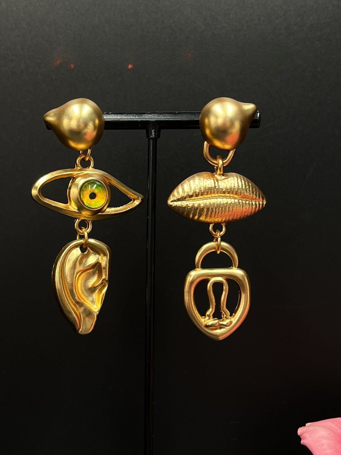 Devil's eye asymmetrical earrings vintage earrings