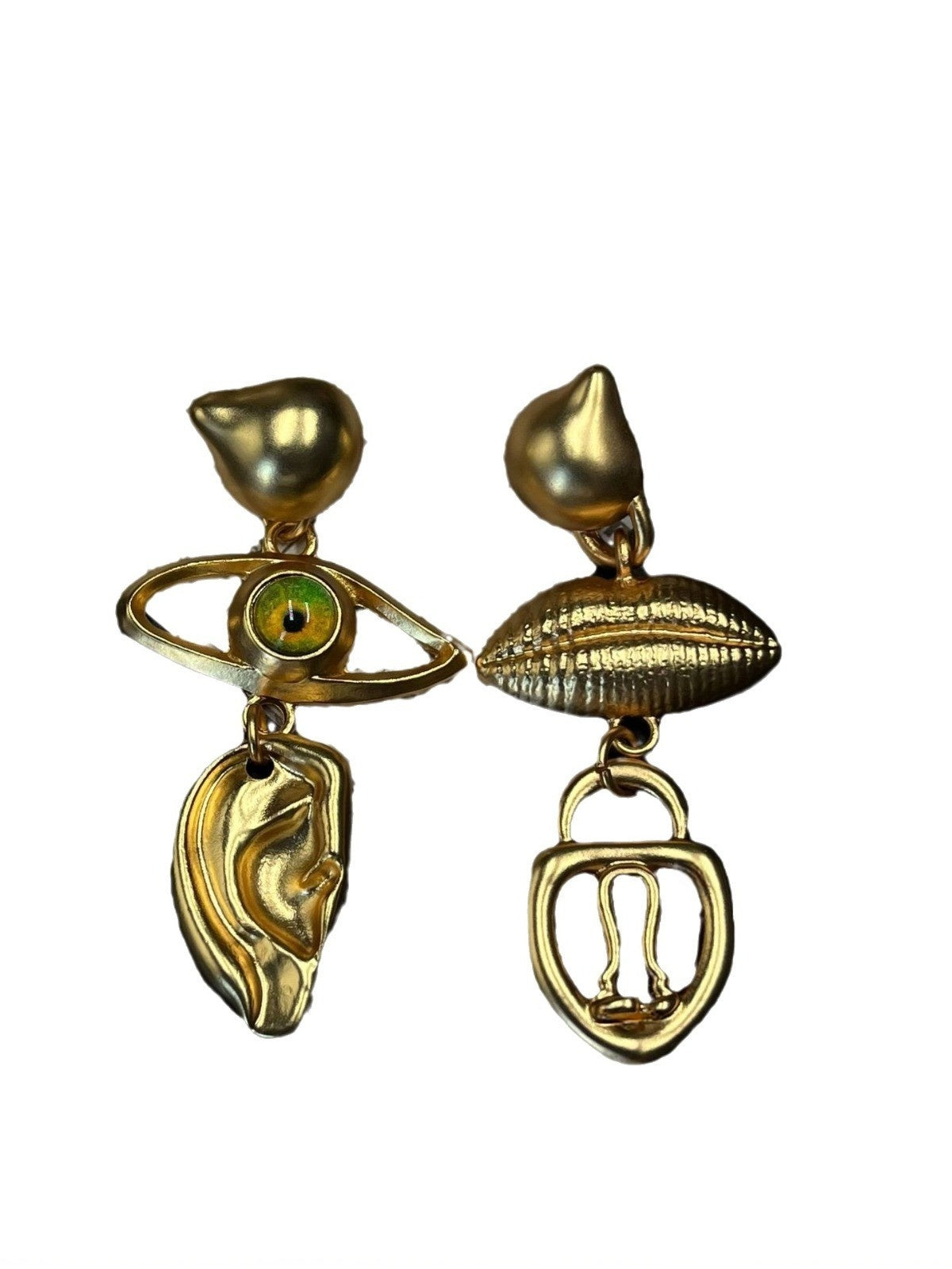 Devil's eye asymmetrical earrings vintage earrings