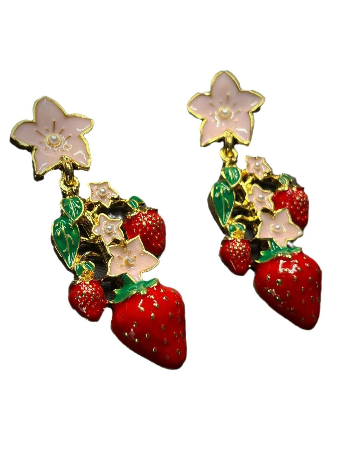 Individuality niche strawberry earrings temperament versatile vintage earrings