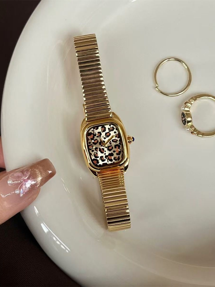 Classic leopard print retro watch design fashionable personality high-end exquisite atmosphere women's watch
