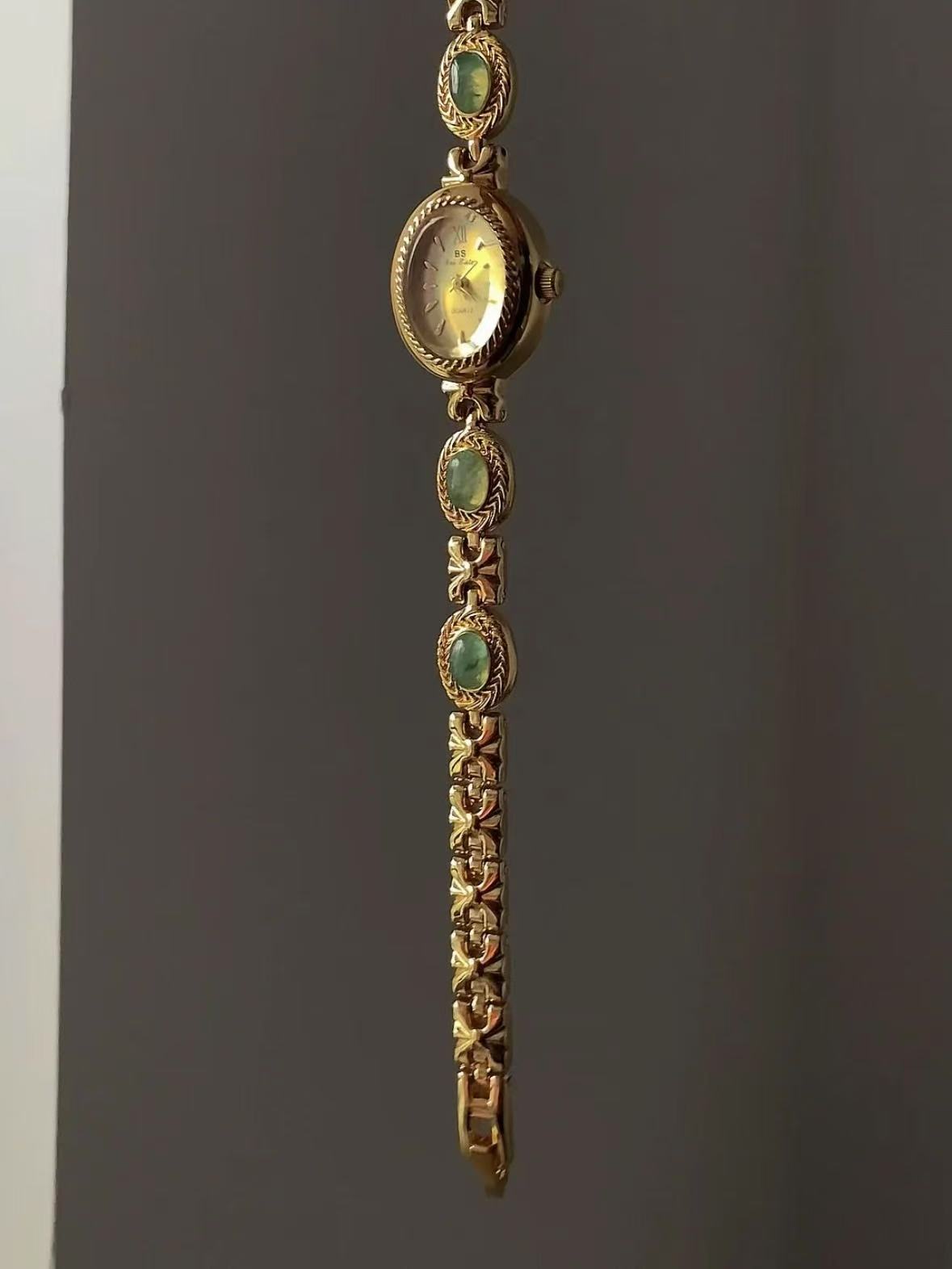 Tiger Eye Stone Vintage Quartz Watch Exquisite Niche French Retro