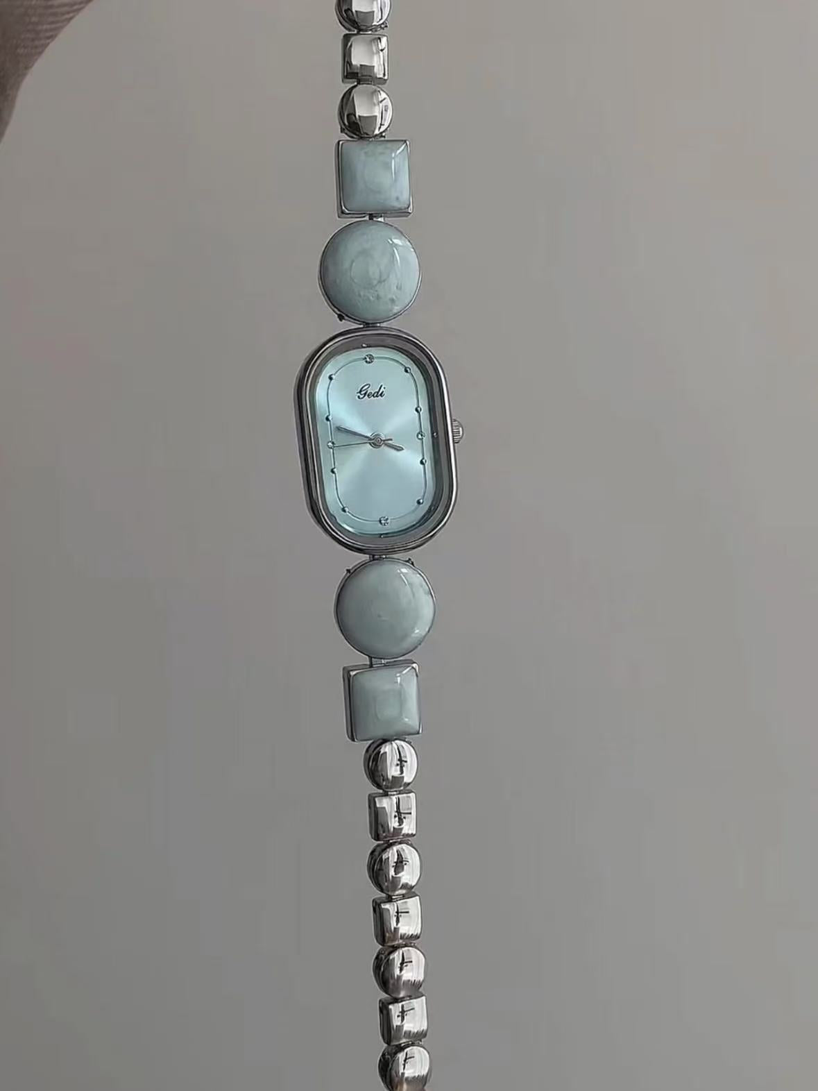 Irregular chain niche design watch exquisite fashion glacier blue temperament watch for women