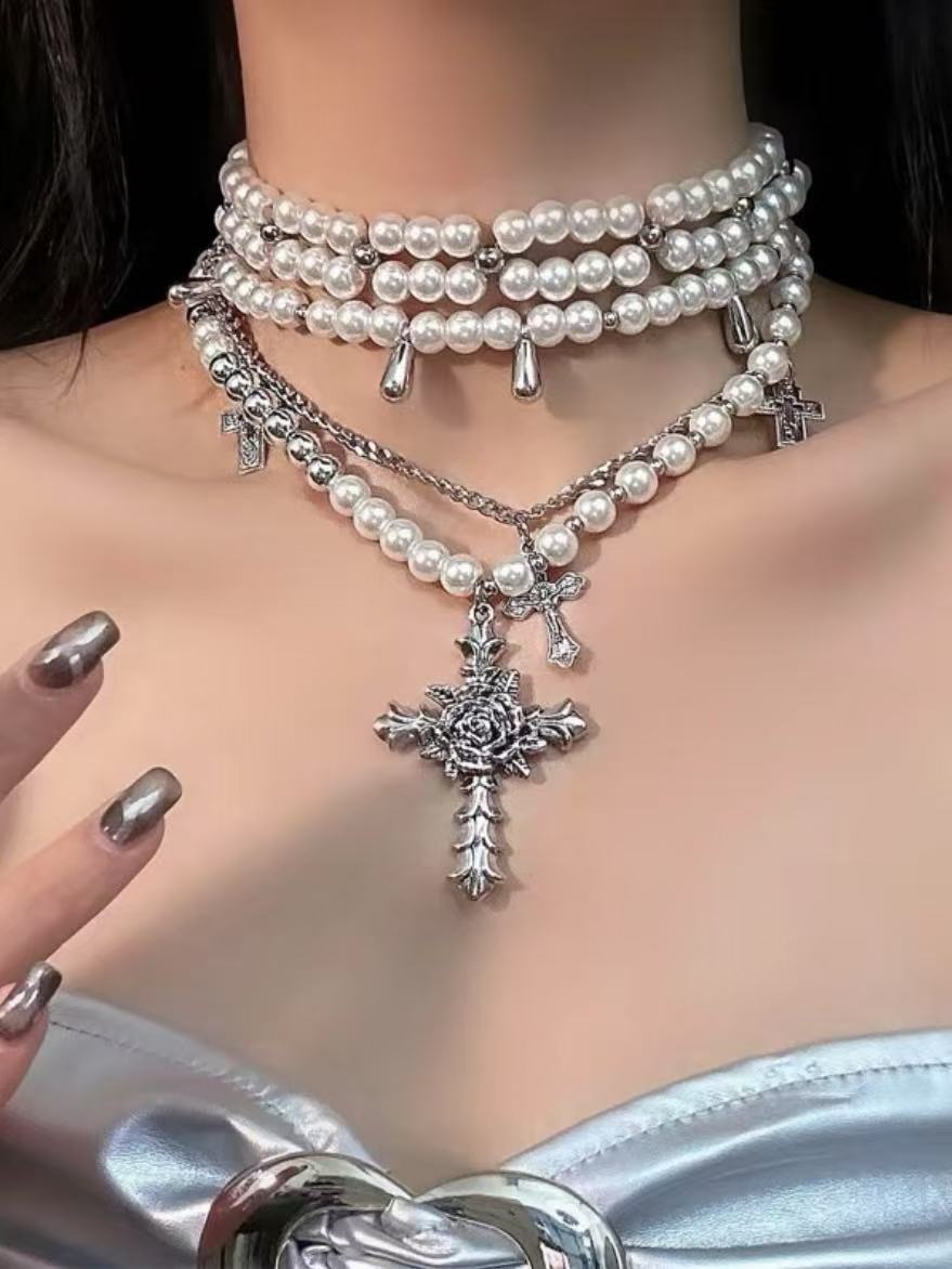 French court baroque pearl stacking choker