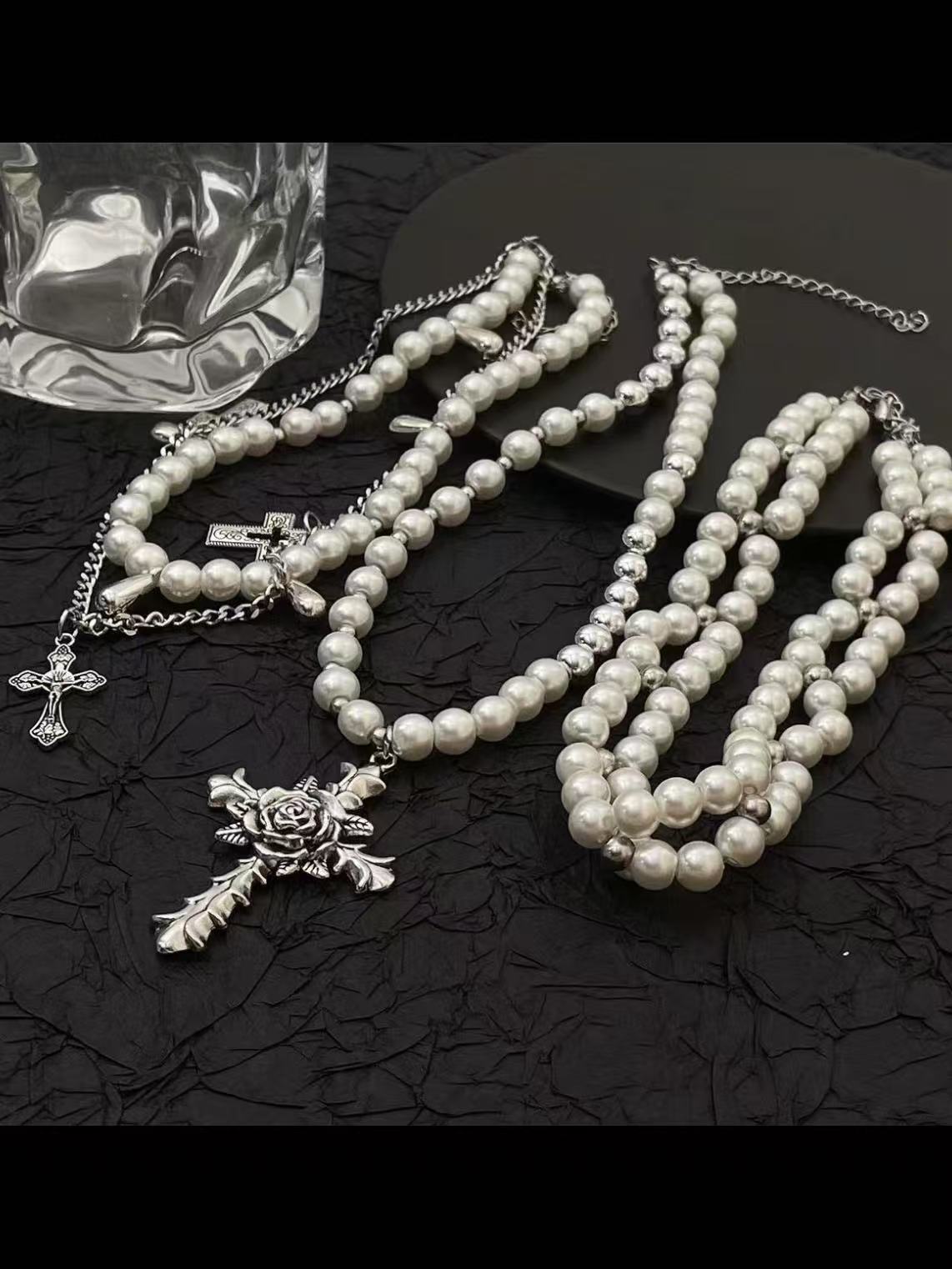 French court baroque pearl stacking choker